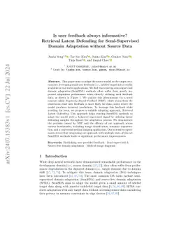 Is user feedback always informative? Retrieval Latent Defending for
  Semi-Supervised Domain Adaptation without Source Data