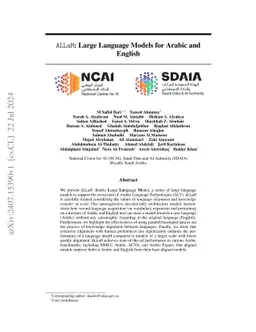 ALLaM: Large Language Models for Arabic and English