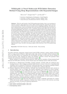 YOLO-pdd: A Novel Multi-scale PCB Defect Detection Method Using Deep
  Representations with Sequential Images
