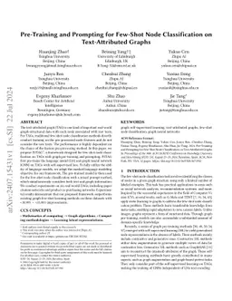 Pre-Training and Prompting for Few-Shot Node Classification on
  Text-Attributed Graphs