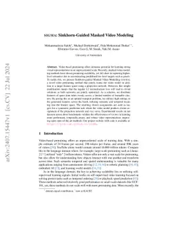 SIGMA:Sinkhorn-Guided Masked Video Modeling