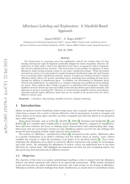 Affordance Labeling and Exploration: A Manifold-Based Approach