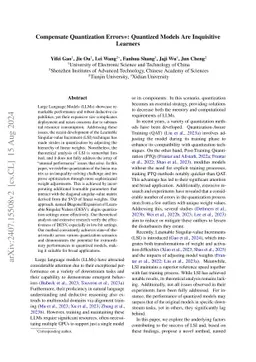 Compensate Quantization Errors+: Quantized Models Are Inquisitive Learners