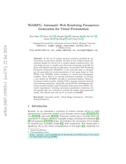 WebRPG: Automatic Web Rendering Parameters Generation for Visual
  Presentation