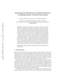 Increasing the Robustness of Model Predictions to Missing Sensors in
  Earth Observation