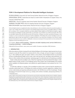 TOM: A Development Platform For Wearable Intelligent Assistants