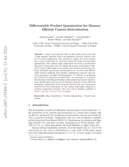 Differentiable Product Quantization for Memory Efficient Camera
  Relocalization