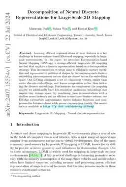 Decomposition of Neural Discrete Representations for Large-Scale 3D
  Mapping
