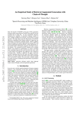 An Empirical Study of Retrieval Augmented Generation with
  Chain-of-Thought