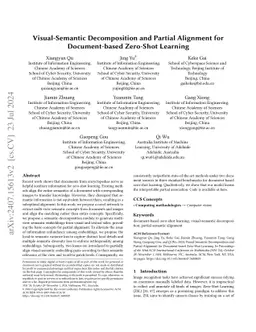 Visual-Semantic Decomposition and Partial Alignment for Document-based
  Zero-Shot Learning