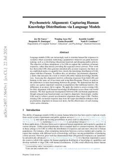 Psychometric Alignment: Capturing Human Knowledge Distributions via
  Language Models