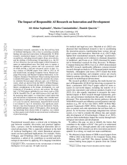 The Impact of Responsible AI Research on Innovation and Development