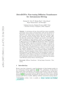 DriveDiTFit: Fine-tuning Diffusion Transformers for Autonomous Driving