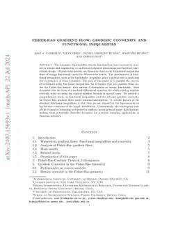 Fisher-Rao Gradient Flow: Geodesic Convexity and Functional Inequalities