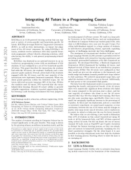 Integrating AI Tutors in a Programming Course