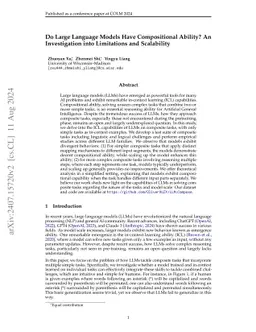 Do Large Language Models Have Compositional Ability? An Investigation
  into Limitations and Scalability