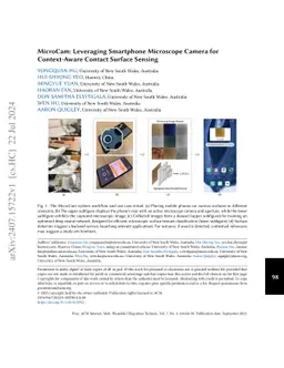 MicroCam: Leveraging Smartphone Microscope Camera for Context-Aware
  Contact Surface Sensing