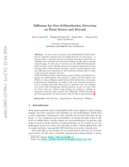 Diffusion for Out-of-Distribution Detection on Road Scenes and Beyond
