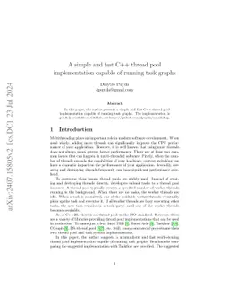 A simple and fast C++ thread pool implementation capable of running task
  graphs