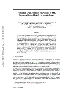 FSboard: Over 3 million characters of ASL fingerspelling collected via
  smartphones