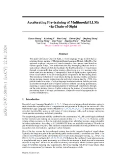 Accelerating Pre-training of Multimodal LLMs via Chain-of-Sight