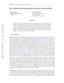 On shallow planning under partial observability