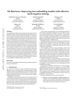 NV-Retriever: Improving text embedding models with effective hard-negative mining