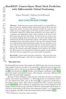 HandDGP: Camera-Space Hand Mesh Prediction with Differentiable Global
  Positioning