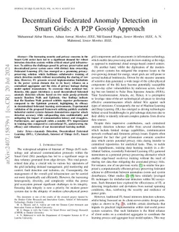 Decentralized Federated Anomaly Detection in Smart Grids: A P2P Gossip Approach