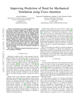 Improving Prediction of Need for Mechanical Ventilation using
  Cross-Attention