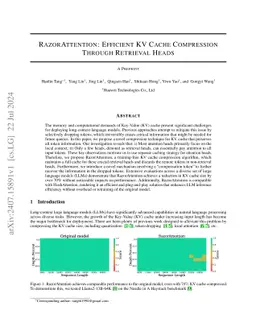 RazorAttention: Efficient KV Cache Compression Through Retrieval Heads