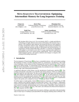 MINI-SEQUENCE TRANSFORMER: Optimizing Intermediate Memory for Long
  Sequences Training