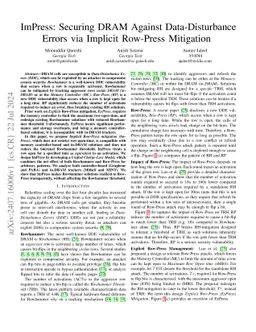 ImPress: Securing DRAM Against Data-Disturbance Errors via Implicit
  Row-Press Mitigation