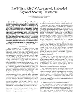 KWT-Tiny: RISC-V Accelerated, Embedded Keyword Spotting Transformer