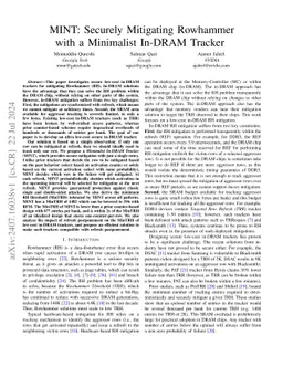 MINT: Securely Mitigating Rowhammer with a Minimalist In-DRAM Tracker