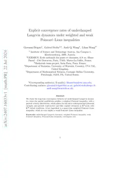 Explicit convergence rates of underdamped Langevin dynamics under
  weighted and weak Poincaré--Lions inequalities