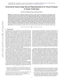 Uncertainty-Aware Deep Neural Representations for Visual Analysis of
  Vector Field Data