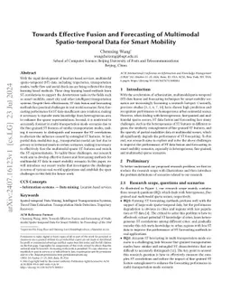Towards Effective Fusion and Forecasting of Multimodal Spatio-temporal
  Data for Smart Mobility