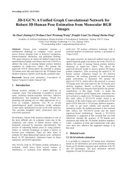 3D-UGCN: A Unified Graph Convolutional Network for Robust 3D Human Pose
  Estimation from Monocular RGB Images