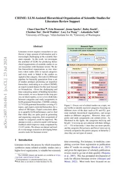 CHIME: LLM-Assisted Hierarchical Organization of Scientific Studies for
  Literature Review Support