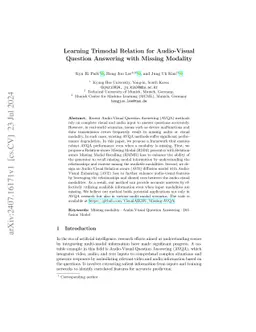 Learning Trimodal Relation for AVQA with Missing Modality