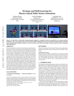Strategy and Skill Learning for Physics-based Table Tennis Animation