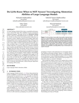 Do LLMs Know When to NOT Answer? Investigating Abstention Abilities of
  Large Language Models