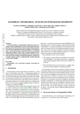 Algebraic Adversarial Attacks on Integrated Gradients