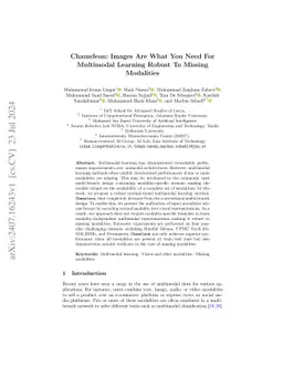 Chameleon: Images Are What You Need For Multimodal Learning Robust To
  Missing Modalities