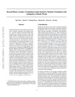 Beyond Binary Gender: Evaluating Gender-Inclusive Machine Translation
  with Ambiguous Attitude Words