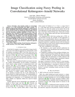 Image Classification using Fuzzy Pooling in Convolutional
  Kolmogorov-Arnold Networks