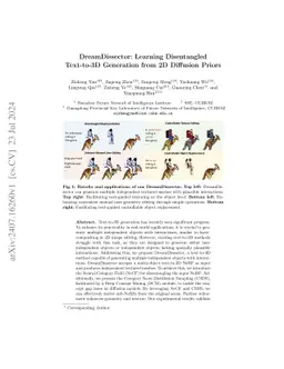DreamDissector: Learning Disentangled Text-to-3D Generation from 2D
  Diffusion Priors