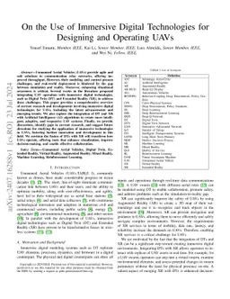 On the Use of Immersive Digital Technologies for Designing and Operating UAVs