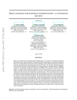 Deep Learning for Pancreas Segmentation: a Systematic Review